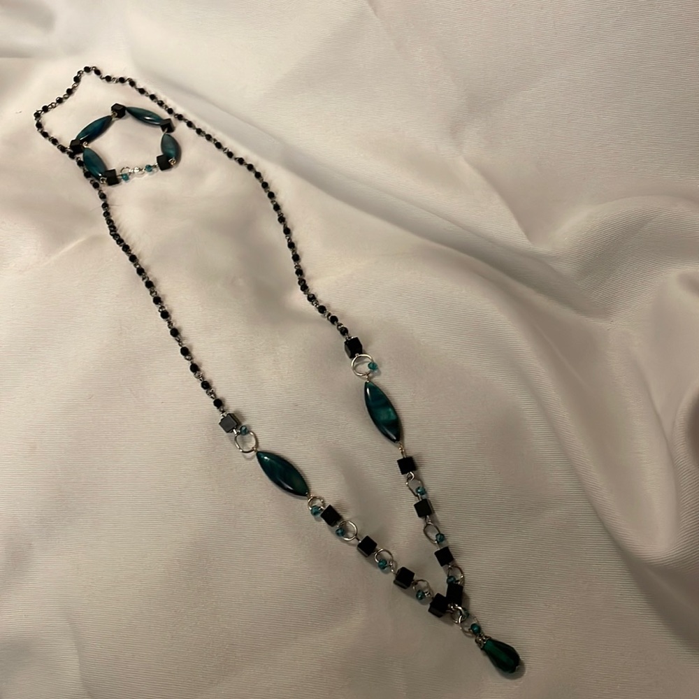 Handmade Jewelry Necklace & Bracelet Gift Set Made w 90% Upcycled Materials ♻️